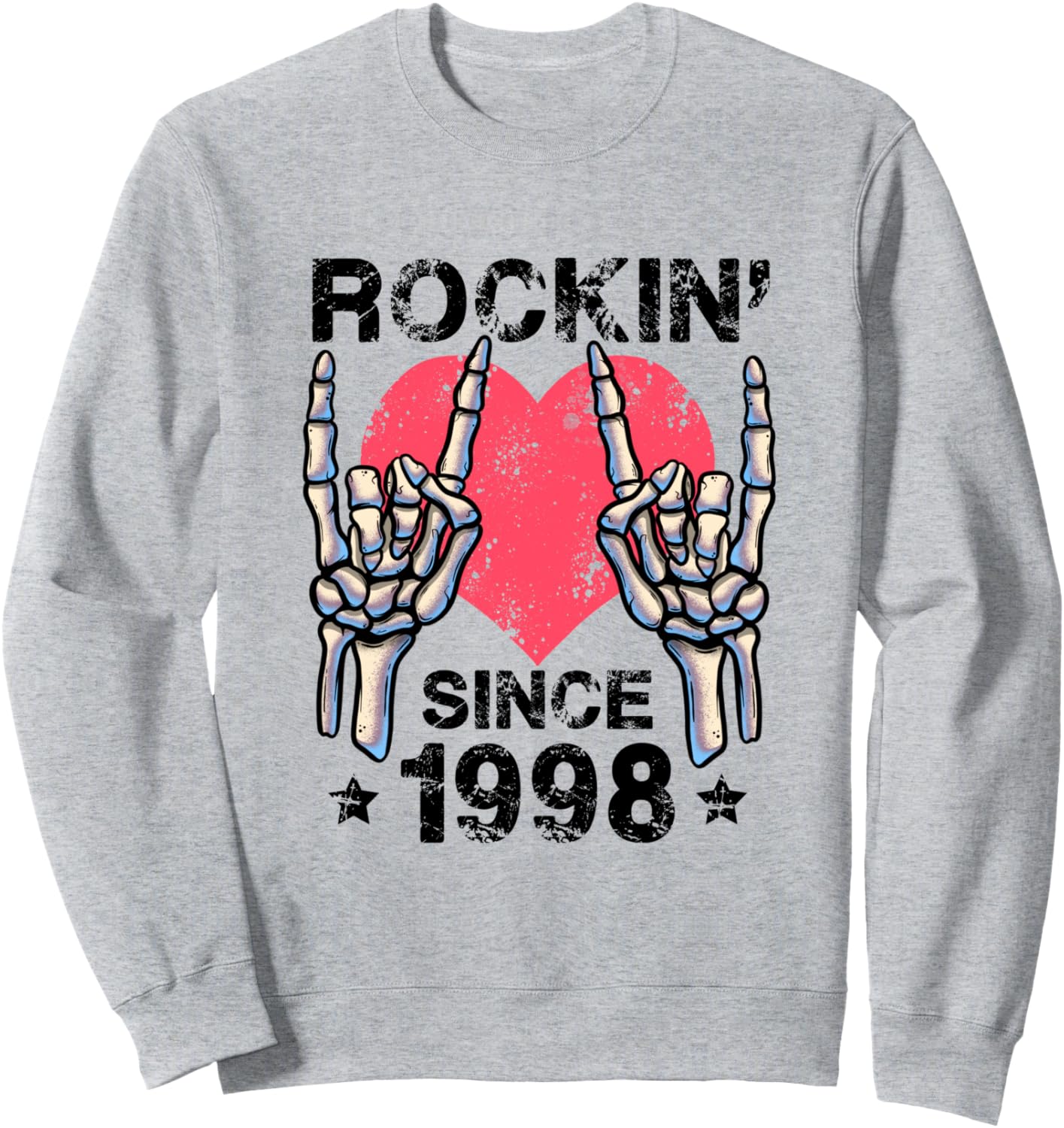 

Рок-н-ролл с 1998 года. Ретро-толстовка в стиле рок-н-ролл Visit Rock And Roll Birthday Shop Rockin Since, серый