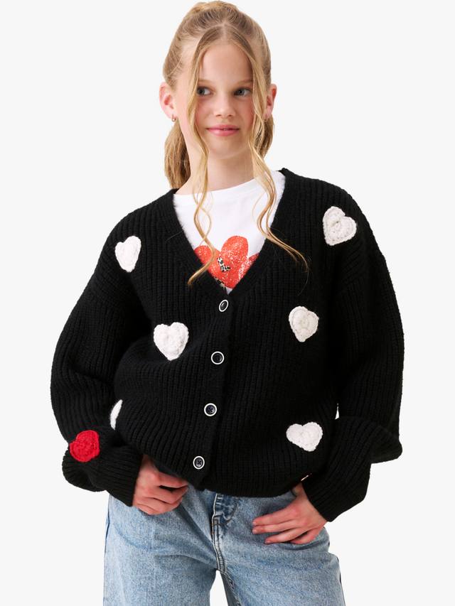 

Детский кардиган с вязаным сердцем Angel & Rocket, Black