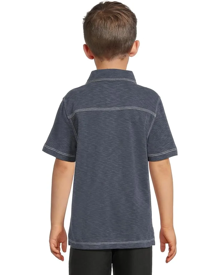 Поло Johnston & Murphy Kids Vintage Slub Polo (Big Kid), NavySee Less — фото 2