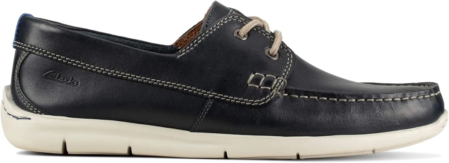 Мужские лодочные туфли Clarks Karlock Step, Blue Navy Leather — фото 2