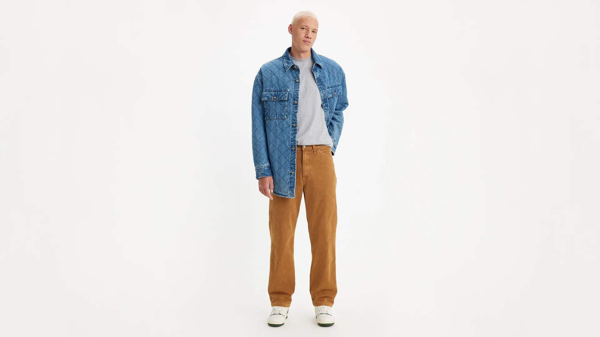 

568 свободные прямые мужские брюки Carpenter Levi's, цвет Dark Ginger Garment Dye - Brown - Non-Stretch
