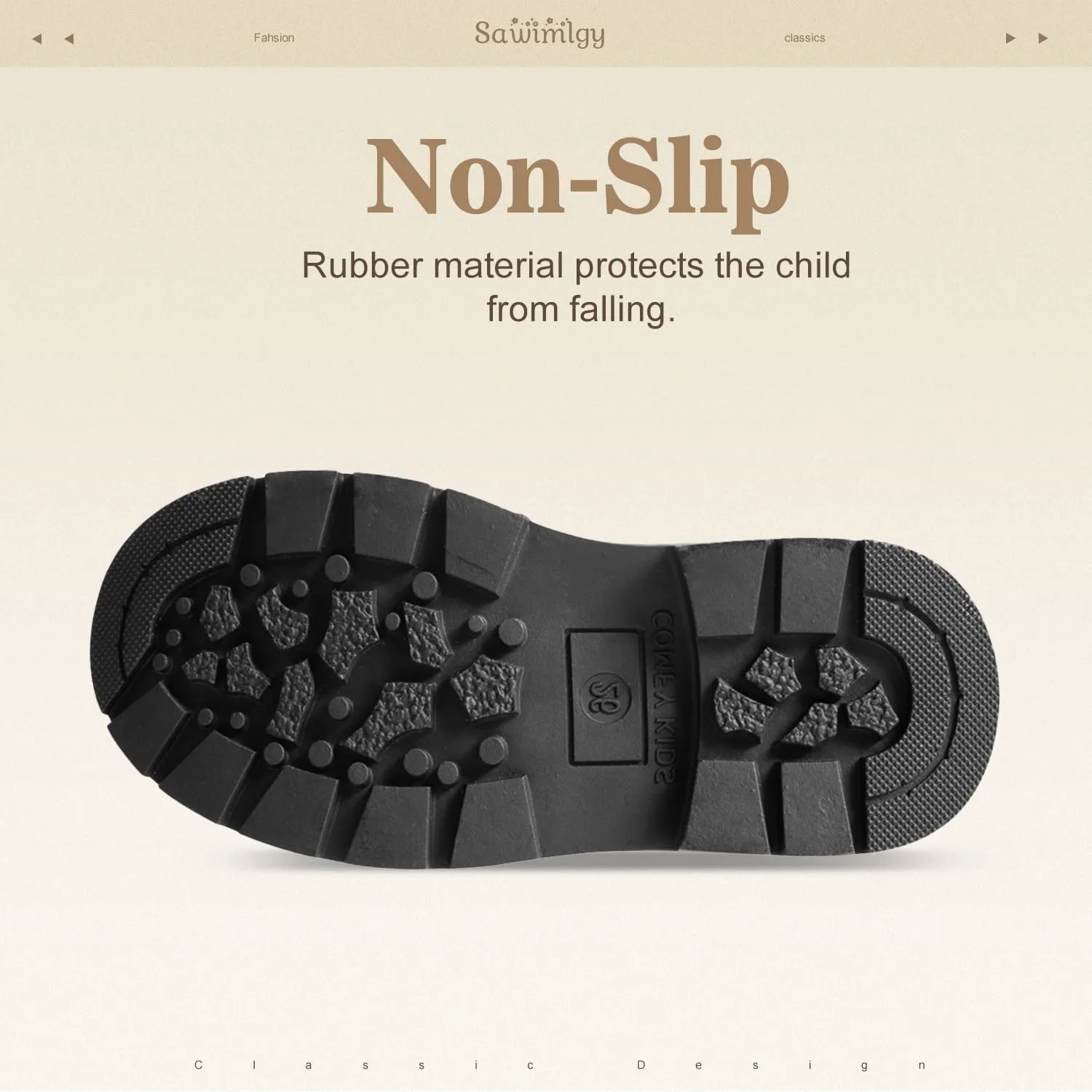 

Детские ботинки для мальчиков и девочек Sawimlgy, классические походные, из искусственной кожи, для улицы, на все сезоны, высокие кроссовки с прочной резиновой подошвой, повседневная обувь, черный