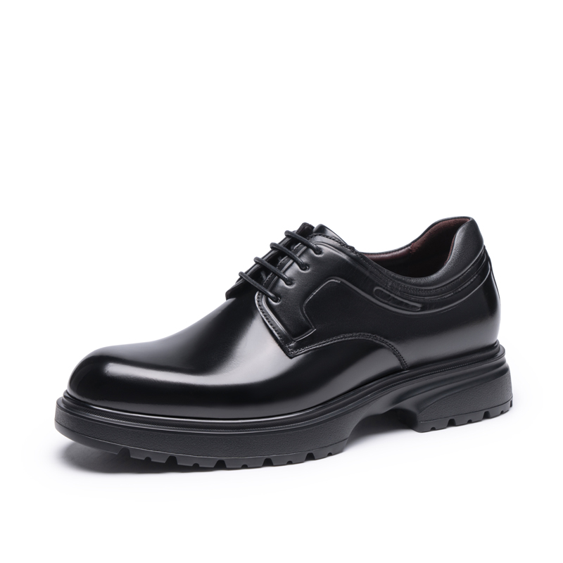 CHRISDIEN DENY Дерби кэжуал мужские черные [крокодиловый принт], цвет [Crocodile Pattern Box]Black — фото 3