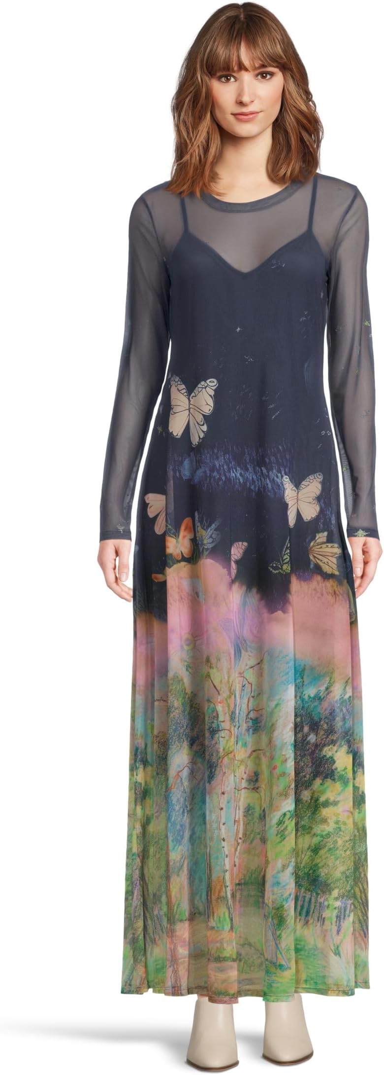 

Женское сетчатое платье макси с длинными рукавами - Aurelius Johnny Was, Aurelius