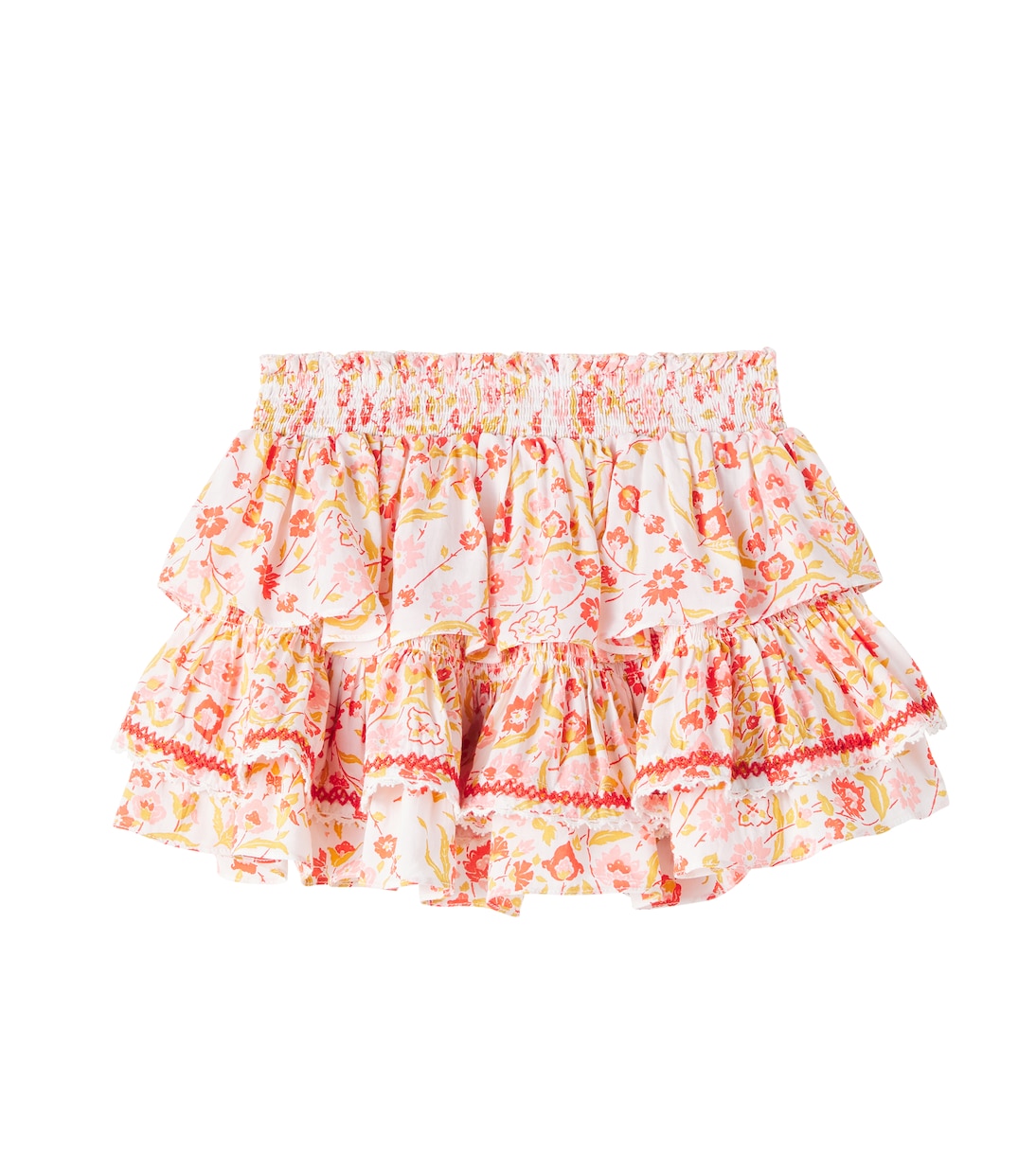 

Ариана юбка ярусами с цветочным принтом Poupette St Barth Kids, Pink Ceramik