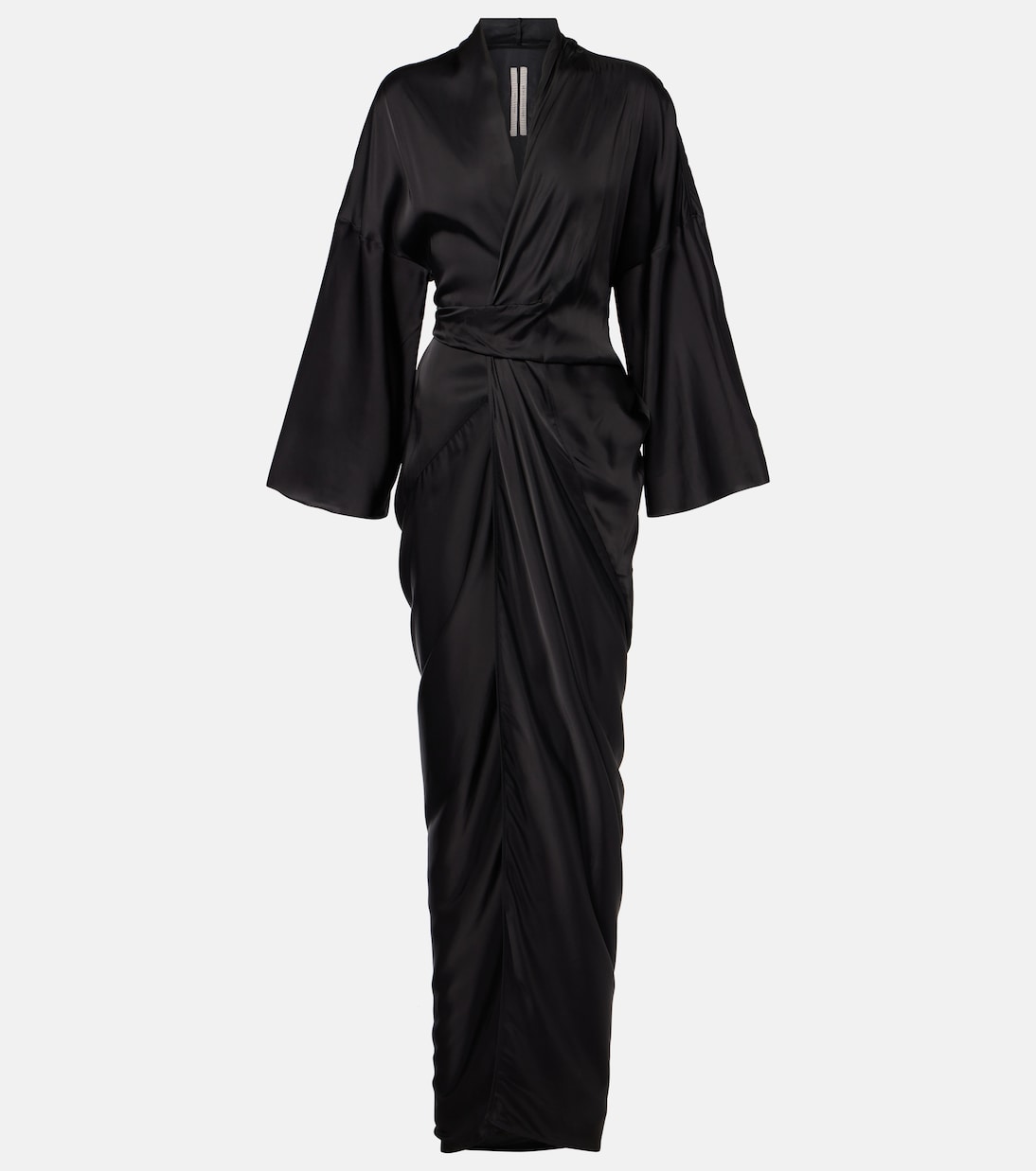 

Платье-халат из голливудского шармеза Rick Owens, черный