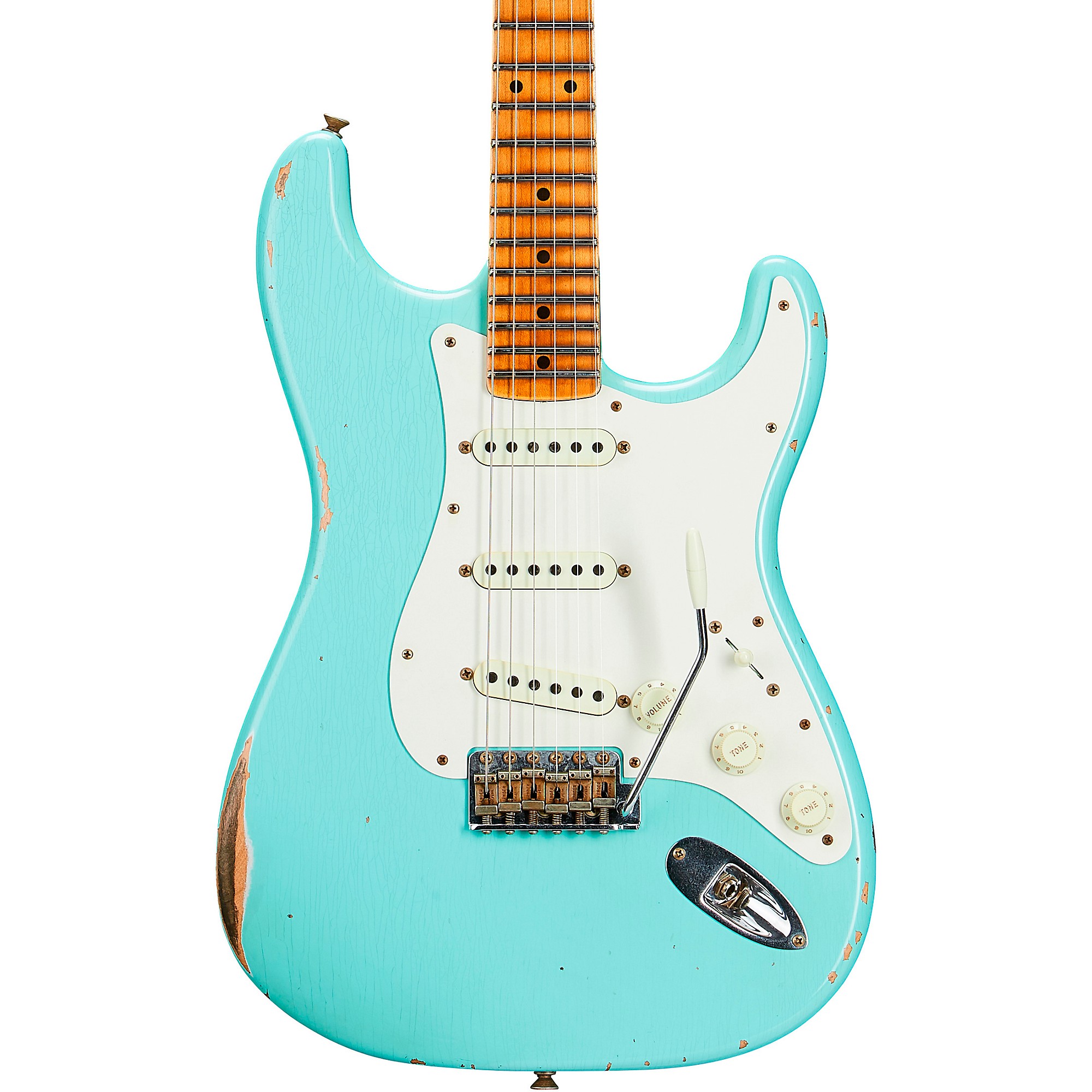 

Ограниченная серия Fender Custom Shop Fat '50s Stratocaster Relic, электрогитара Super Faded Aged Seafoam Green