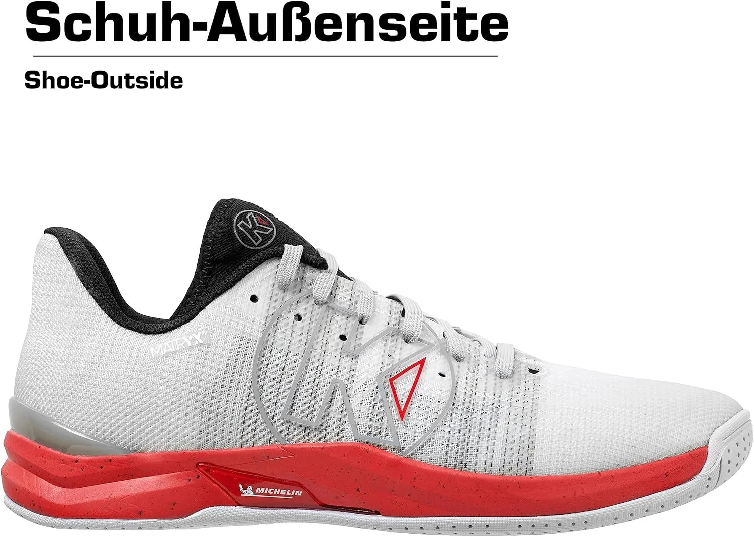 Кроссовки для гандбола Kempa Unisex Attack One 2.0, белый/красный — фото 3