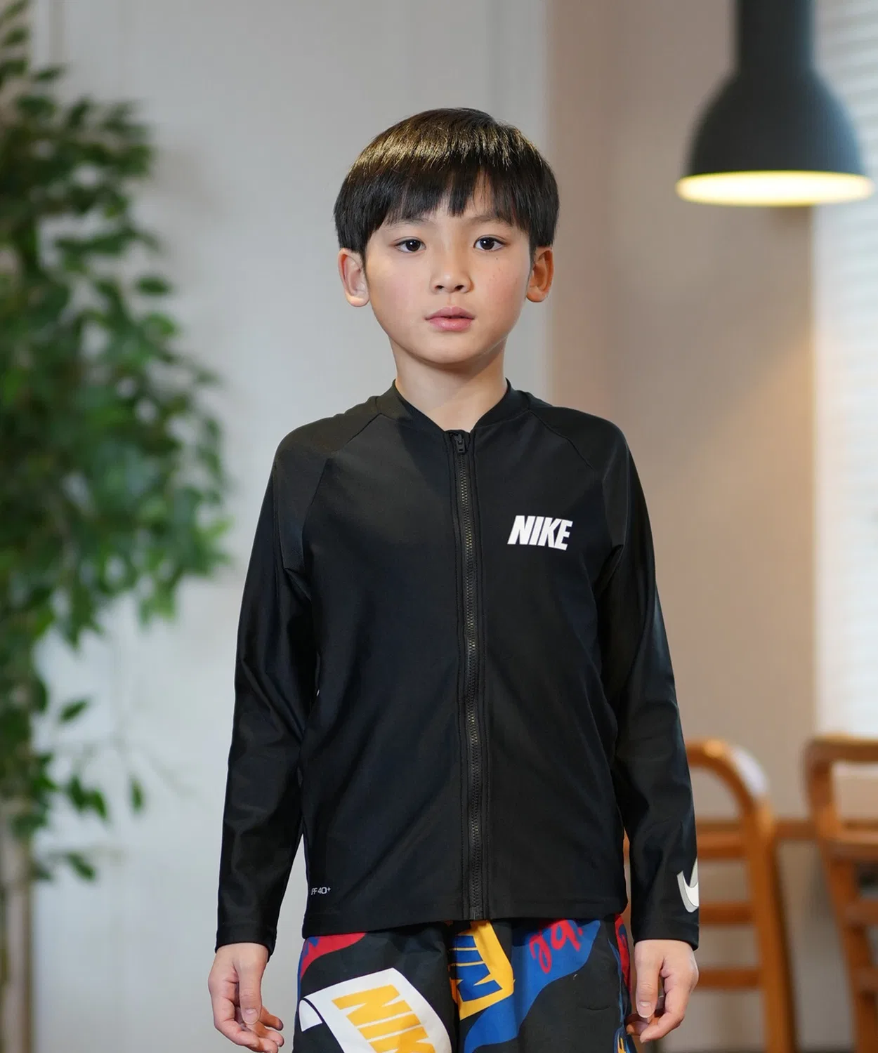 Рашгард детский NIKE с защитой UV, Dri-FIT, чёрный