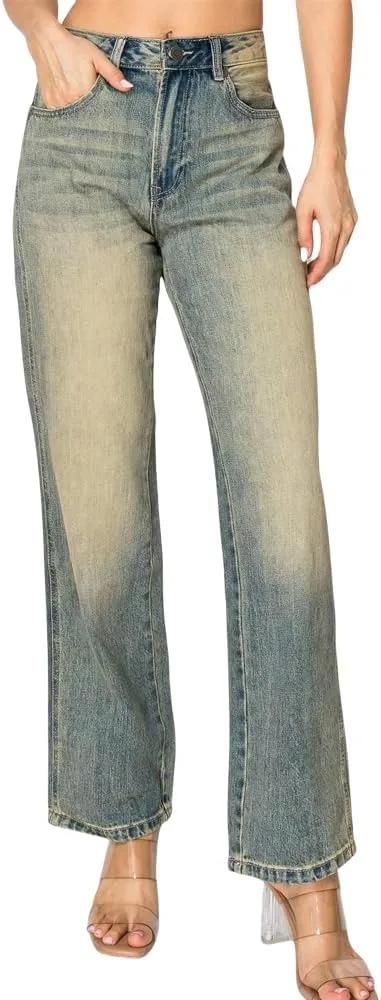 

sanderala Женские джинсы прямые широкие