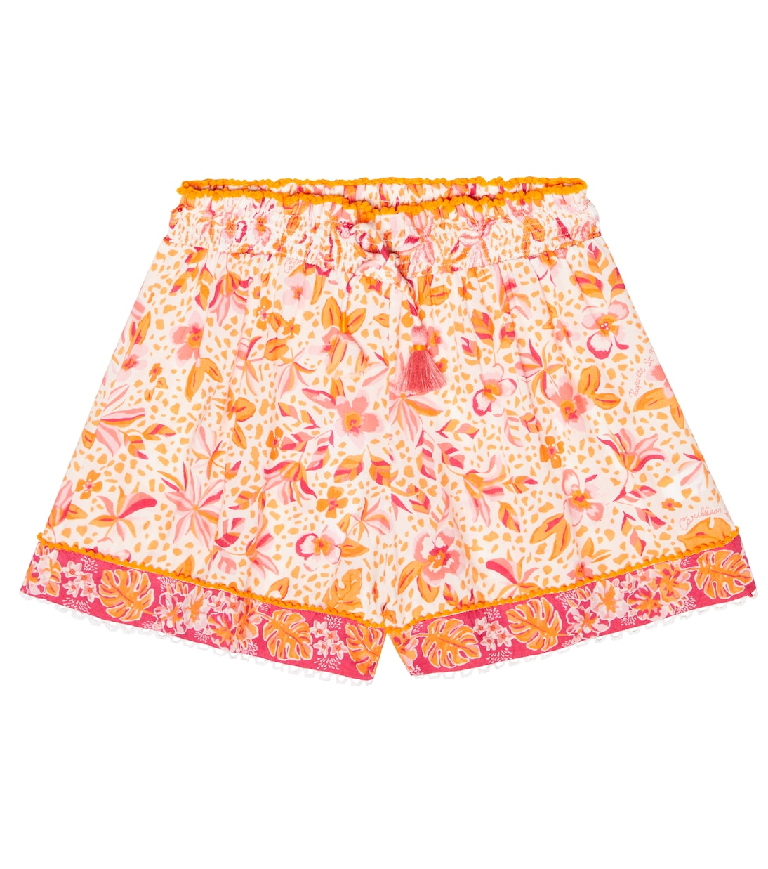 

Шорты с цветочным принтом Синди Poupette St Barth Kids, Pink Monaco