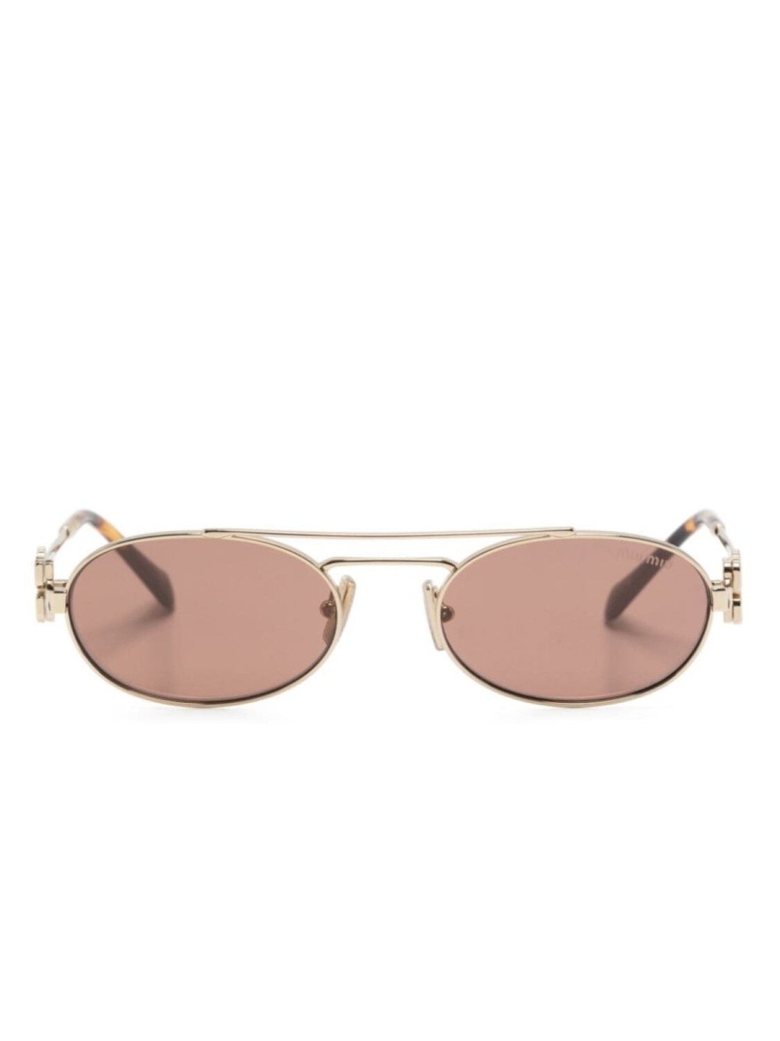 

Miu Miu Eyewear солнцезащитные очки в овальной оправе, золотой
