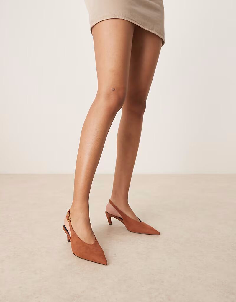 Туфли Suki из замши с открытой пяткой и каблуком-рюмочкой из норки ASOS DESIGN — фото 2