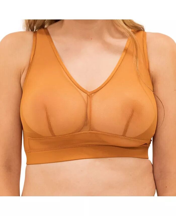 

Бюстгальтер-топ без застежек Nude Shade Wireless Comfort Mesh Naked Rebellion, коричневый