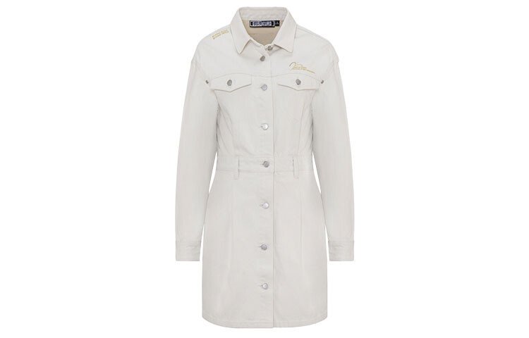 

Платье с длинными рукавами женское белое Evisu