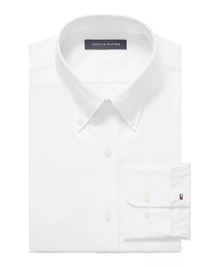 Мужская эластичная рубашка Flex Slim Fit из твила Tommy Hilfiger, белый — фото 3