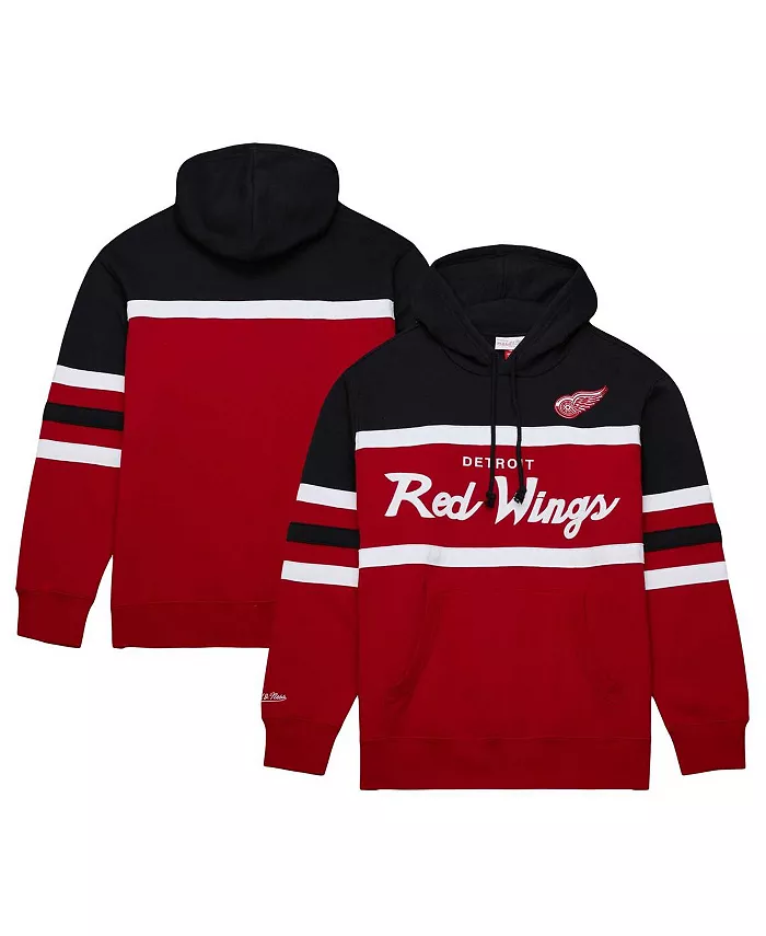 

Мужская красная и черная толстовка с капюшоном Detroit Red Wings Head Coach Mitchell & Ness