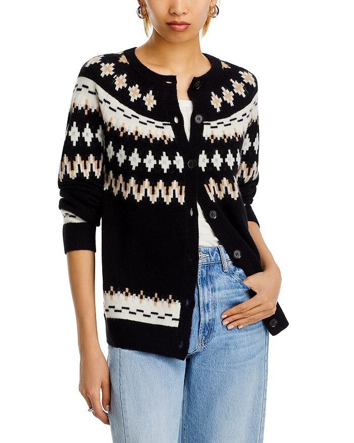 

Кашемировый кардиган AQUA Fair Isle, мультиколор