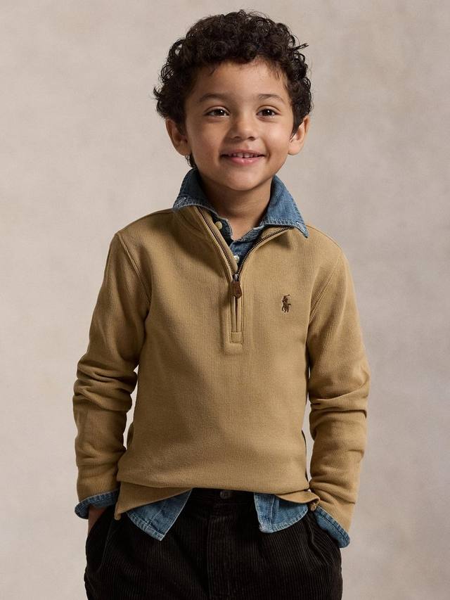 

Детский поло джемпер с молнией из хлопка Ralph Lauren