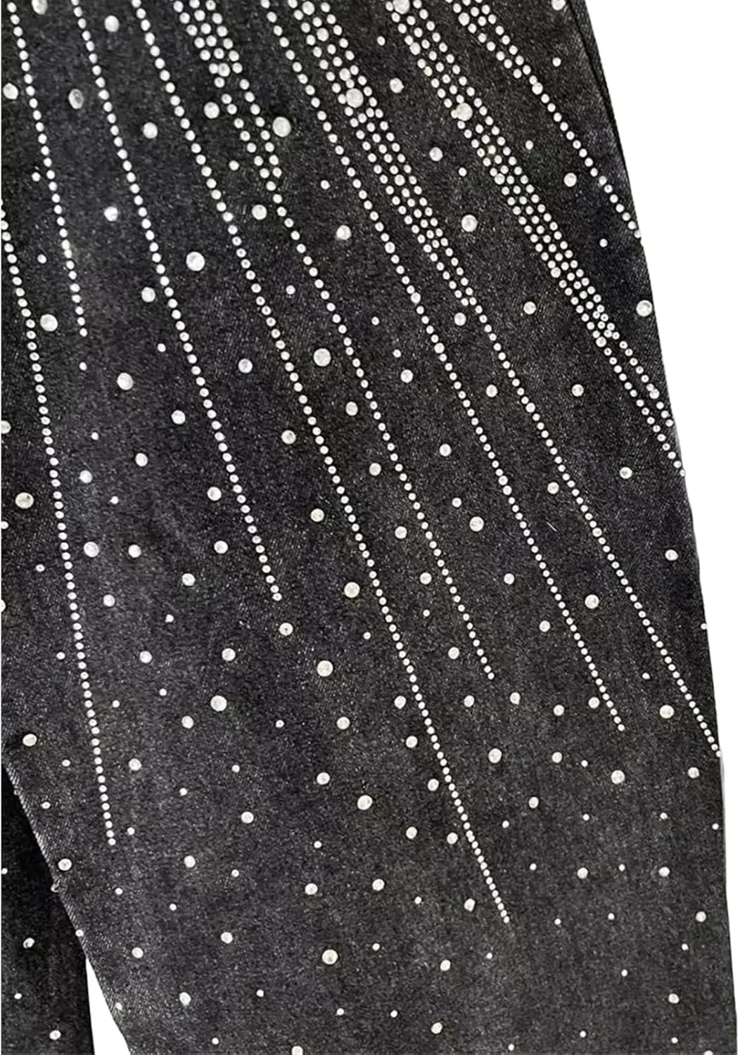 Джинсы свободные Rhinestone, черный — фото 4