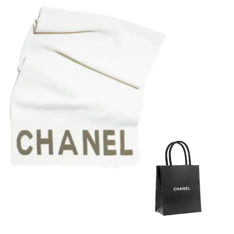 

CHANEL Белая женская кашемировая шаль, White