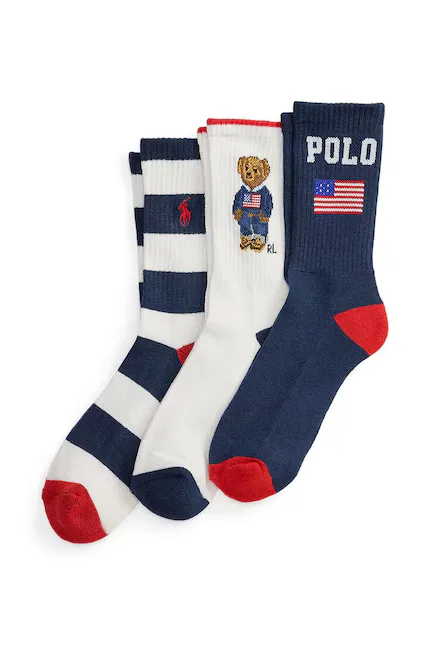 Носки детские длинные 3 шт Polo Ralph Lauren, синий