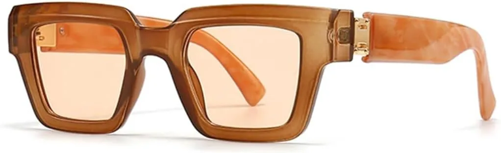 

Модные женские солнцезащитные очки класса люкс в винтажном стиле, конфетные цвета, прозрачные градиентные очки, мужские очки в стиле панк UUPTTPL, Tea Light Orange