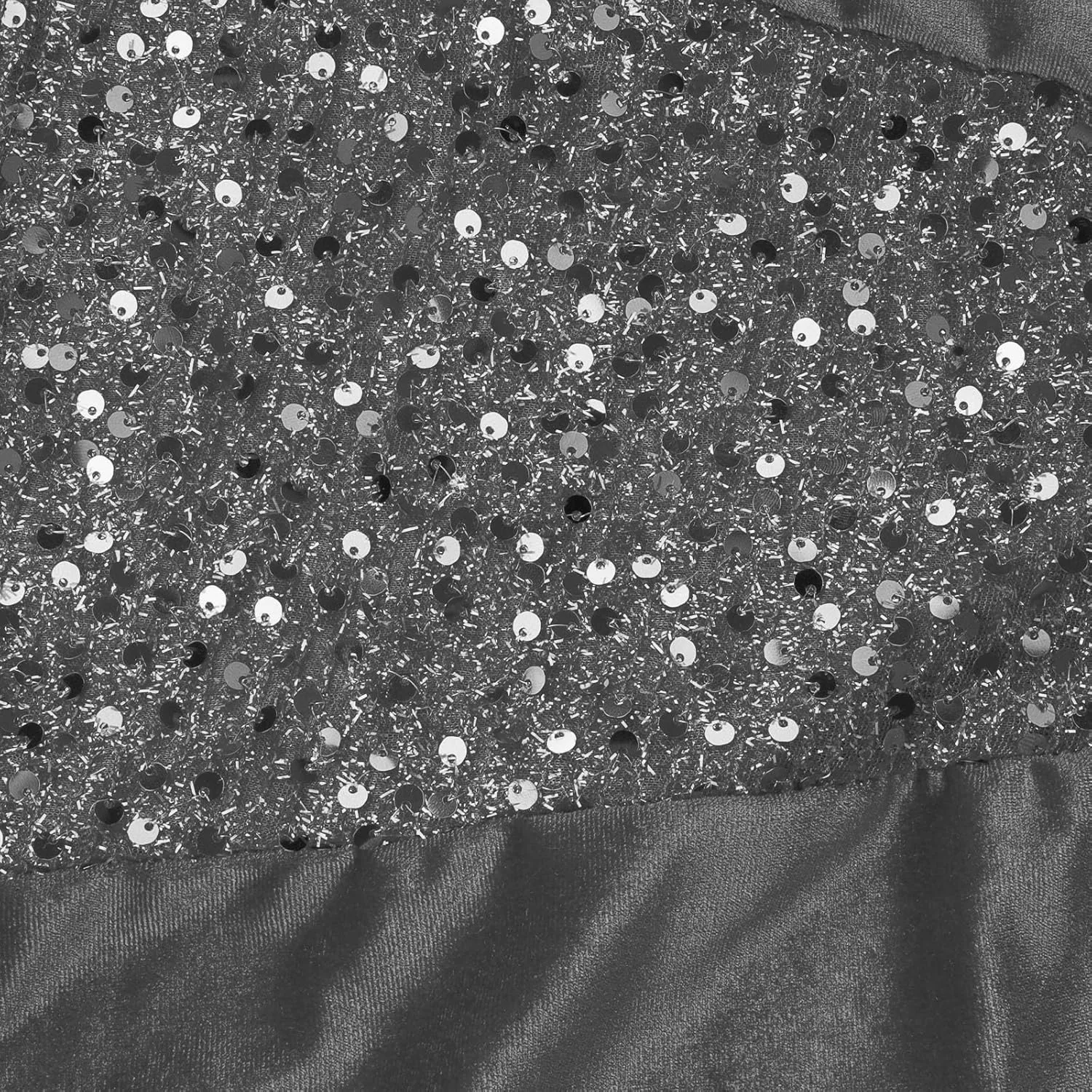 Платье Velvet Sequin для женщин с длинным рукавом, воротником на пуговицах, для свадебного гостя, коктейльное, для выпускного вечера, праздничной вечеринки Generic, серый — фото 4