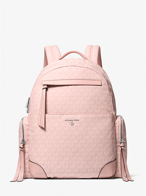 

Тканый рюкзак с большим фирменным логотипом Prescott Michael Kors, розовый
