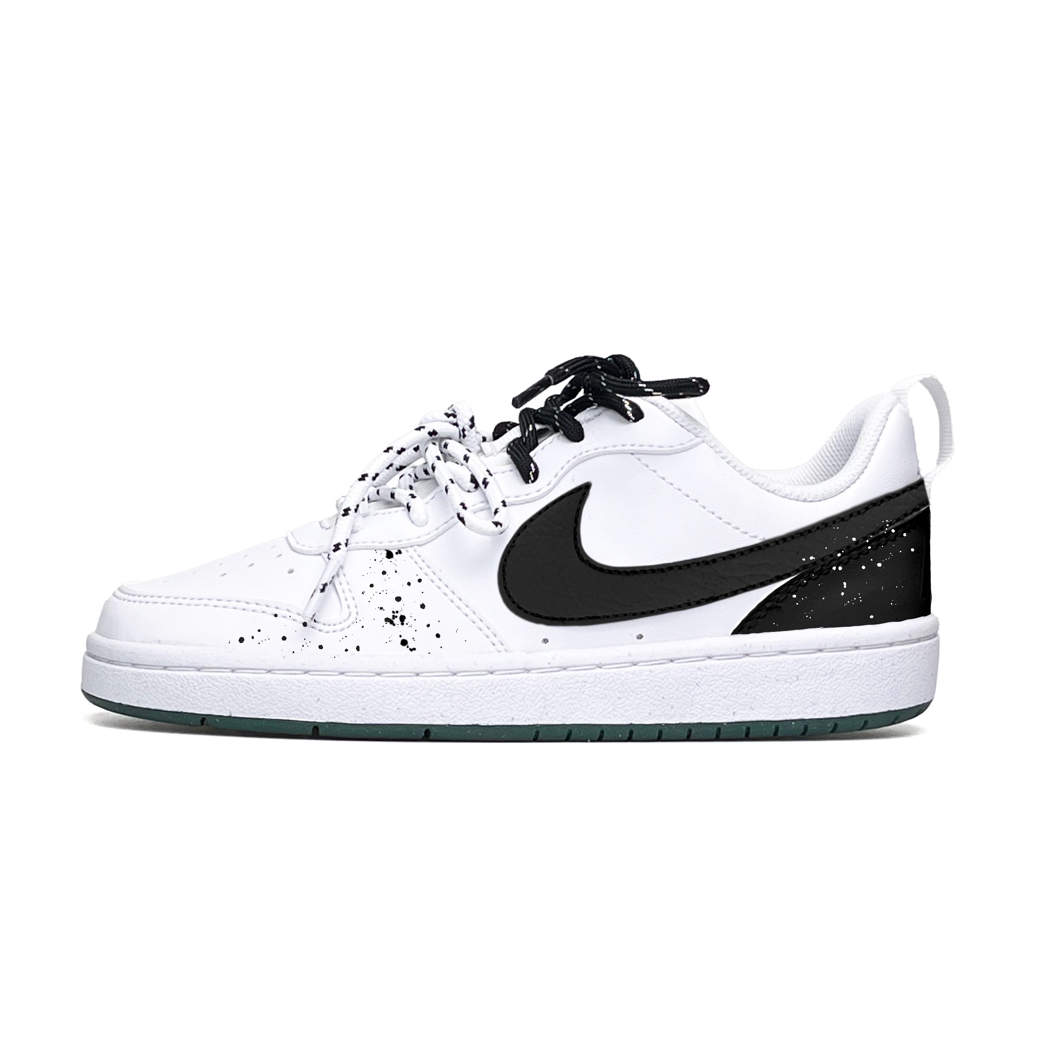 

Детские кроссовки для скейтбординга Court Borough LOW RECRAFT с противоскользящим износостойким верхом для подростков Nike, черный/белый