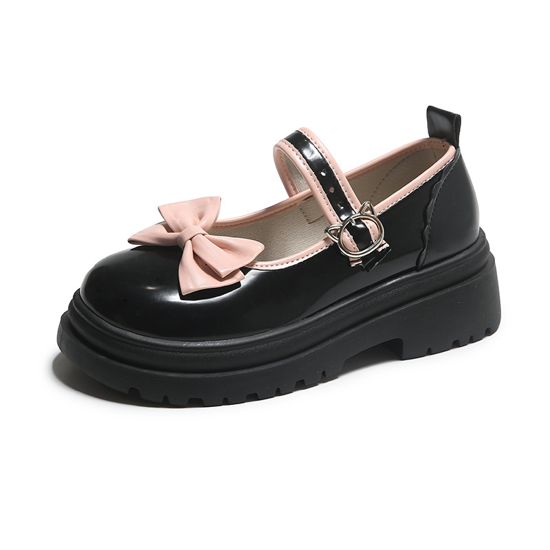 

Низкие кожаные туфли для подростков Neon, черный