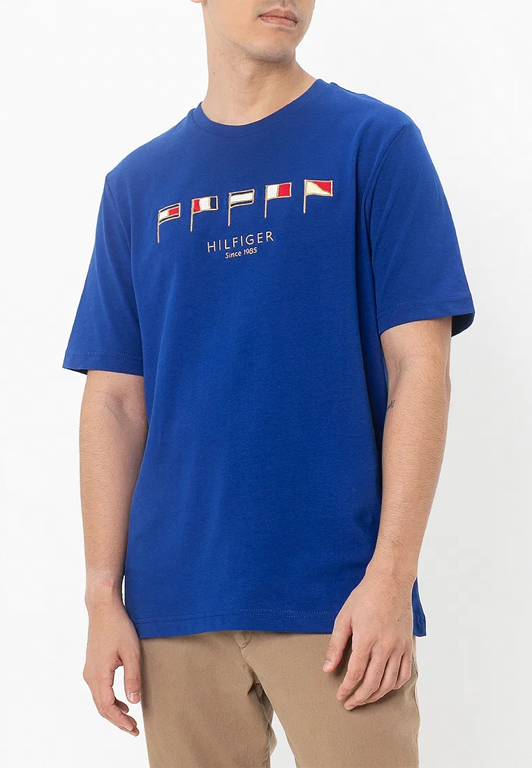 Футболка с принтом, короткий рукав, Tommy Hilfiger, синий
