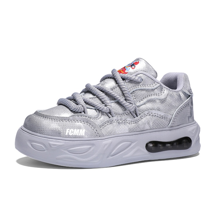 

Нескользящие износостойкие низкие повседневные кроссовки для детей FCMM, серебряный/серый