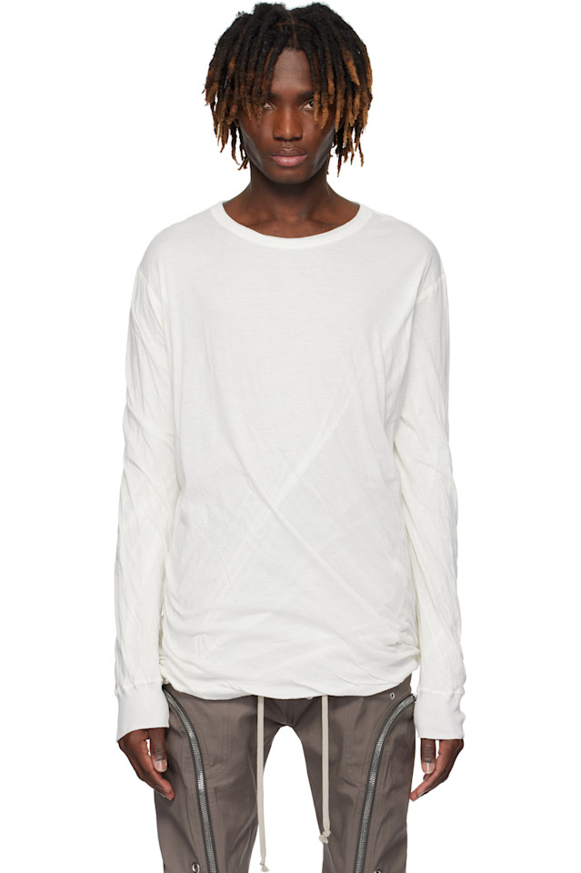 

Футболка Hollywood Jumbo Double LS Rick Owens, цвет milk