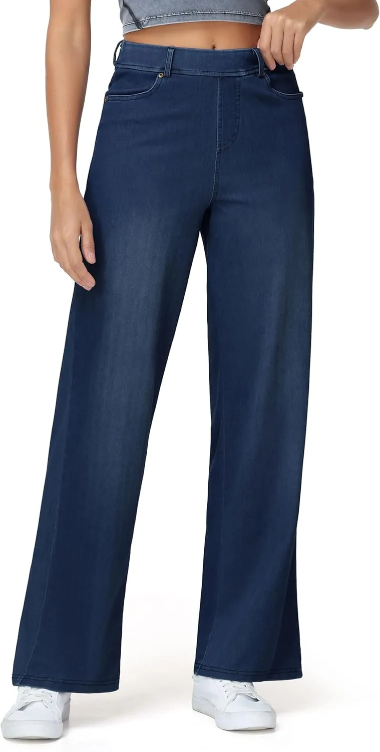 

The Gym People женские джинсы wide leg pull on stretchy baggy