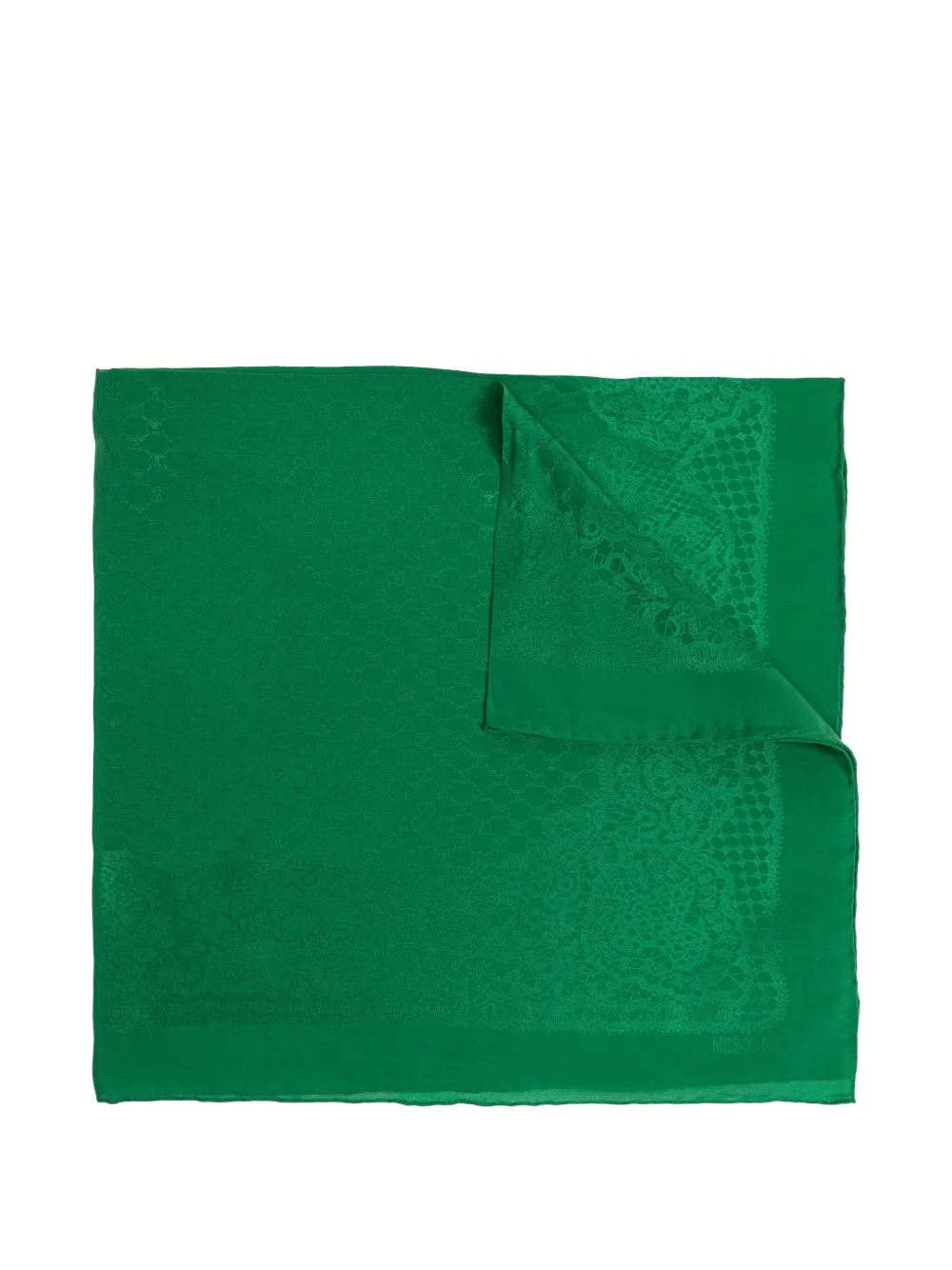 

Шелковый шарф с кружевом Moschino, зеленый