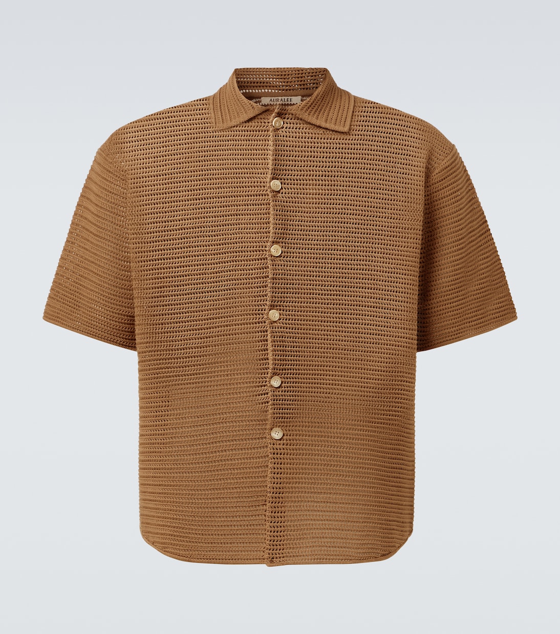 

Вязанная хлопковая сетчатая рубашка Auralee, Khaki Brown