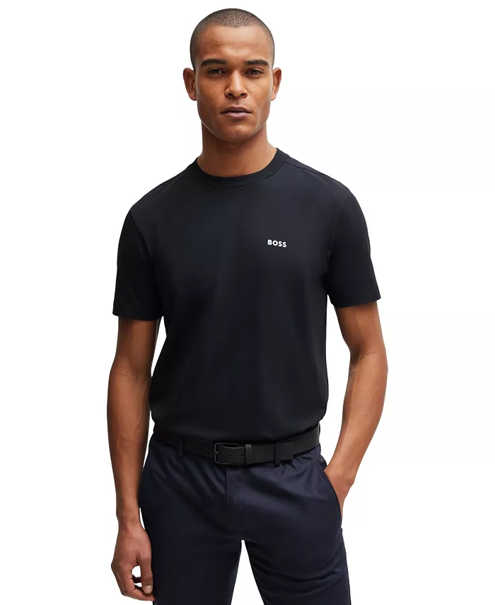 

Мужская футболка с контрастным логотипом Regular-Fit Hugo Boss, черный