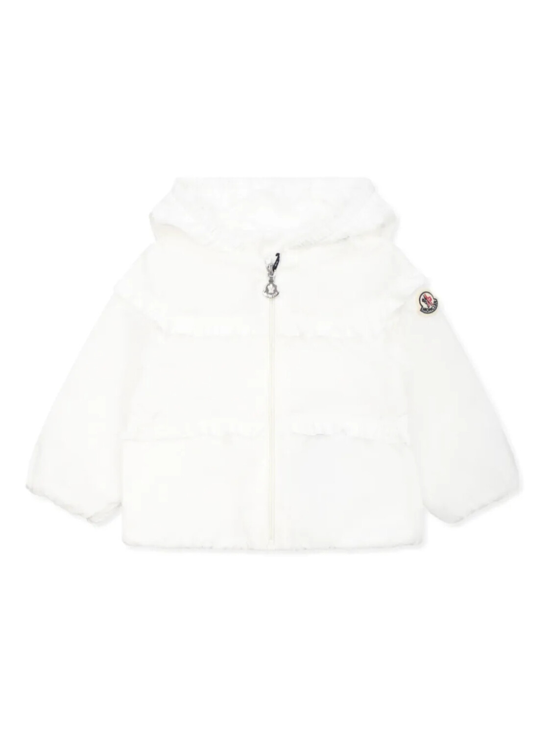 Куртка Moncler Enfant с нашивкой-логотипом, белый