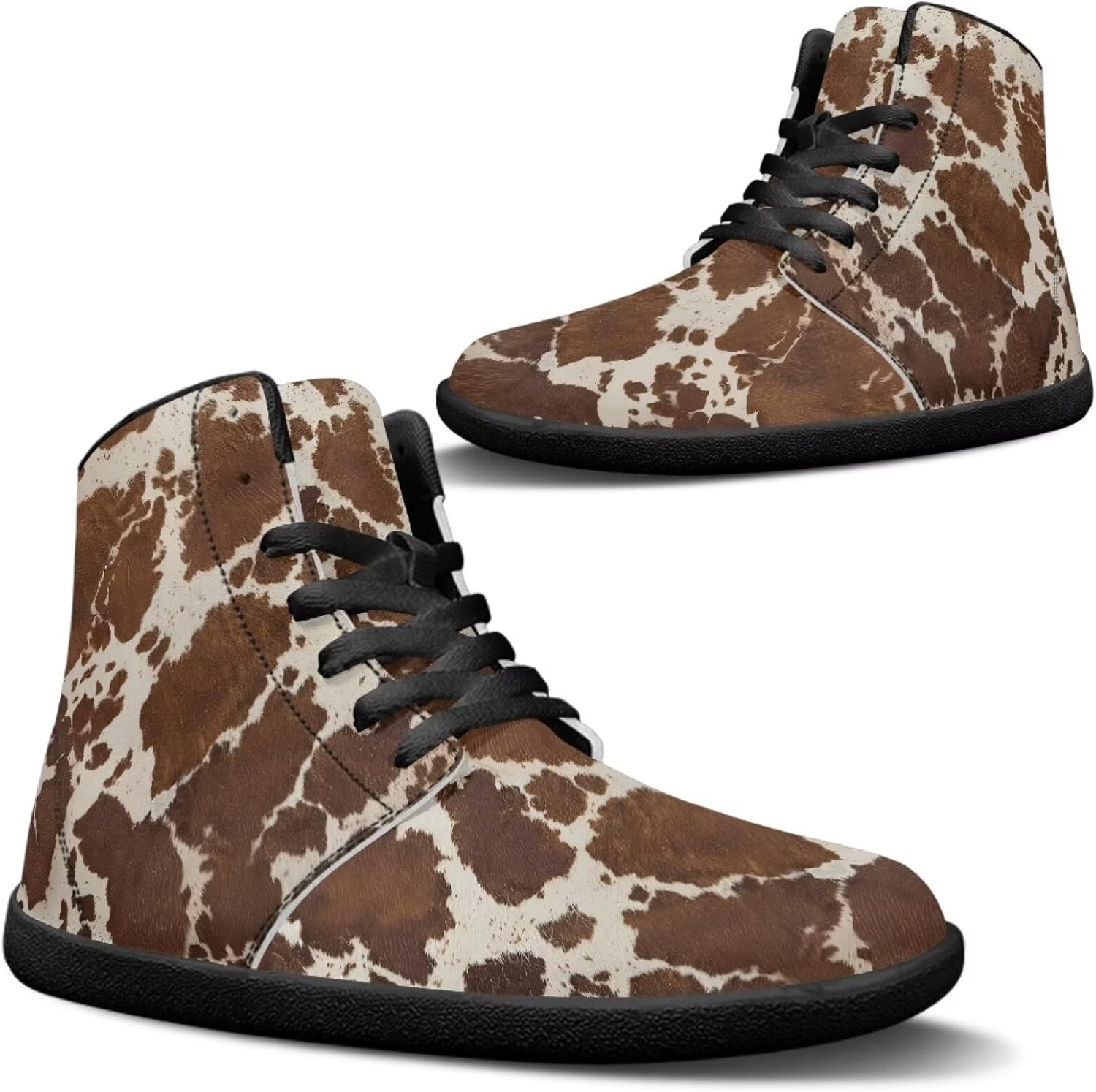 

Мужские кроссовки Binienty, высокие, из ПУ, широкие, противоскользящие, для бега и кросс-тренинга, без амортизации, Vintage Cow Print