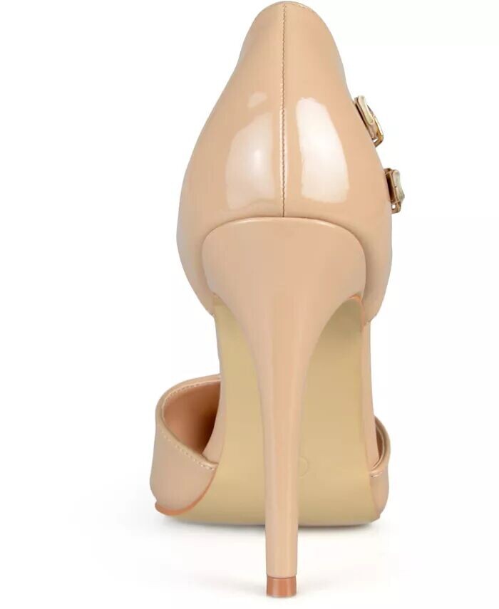 Женские туфли-лодочки Tru T Strap Stiletto Journee Collection, коричневый/бежевый — фото 3