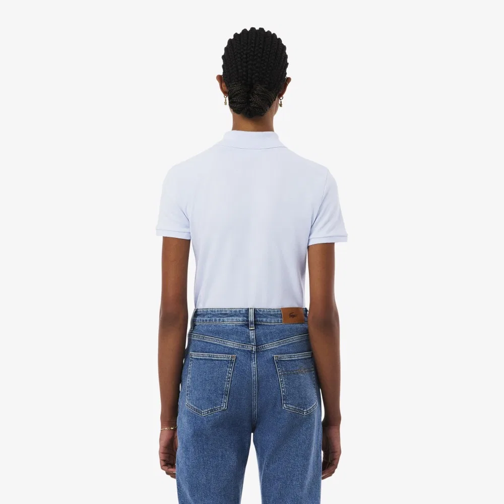 Поло Lacoste Slim Fit Mini Pique, светло-лавандовое — фото 3