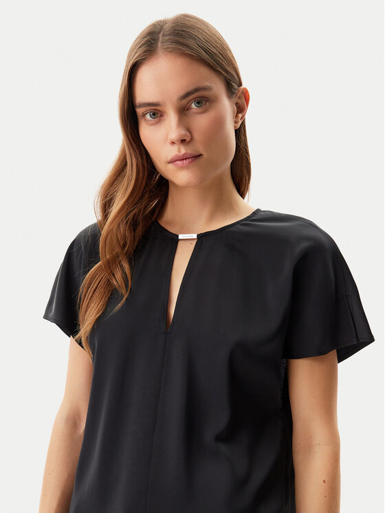 Блузка обычного кроя K20K208191 Calvin Klein, черный — фото 4