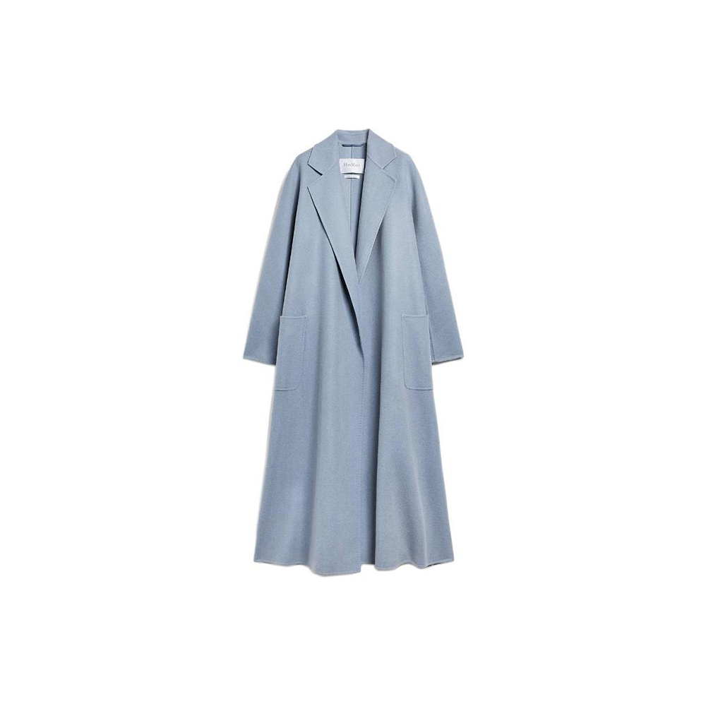 

MaxMara SS23 Пальто из бархата, женское, светло-голубое