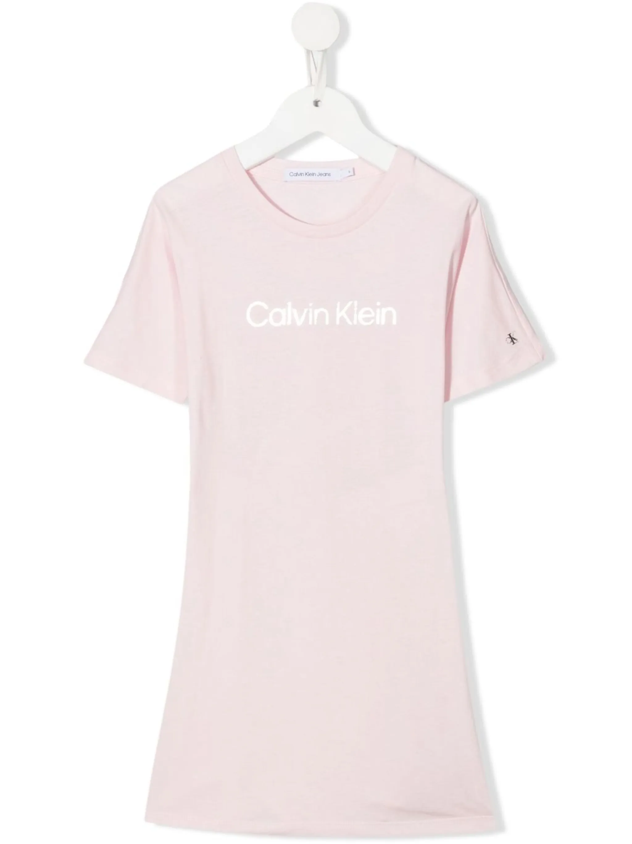 

Платье-футболка с логотипом Calvin Klein Kids, розовый