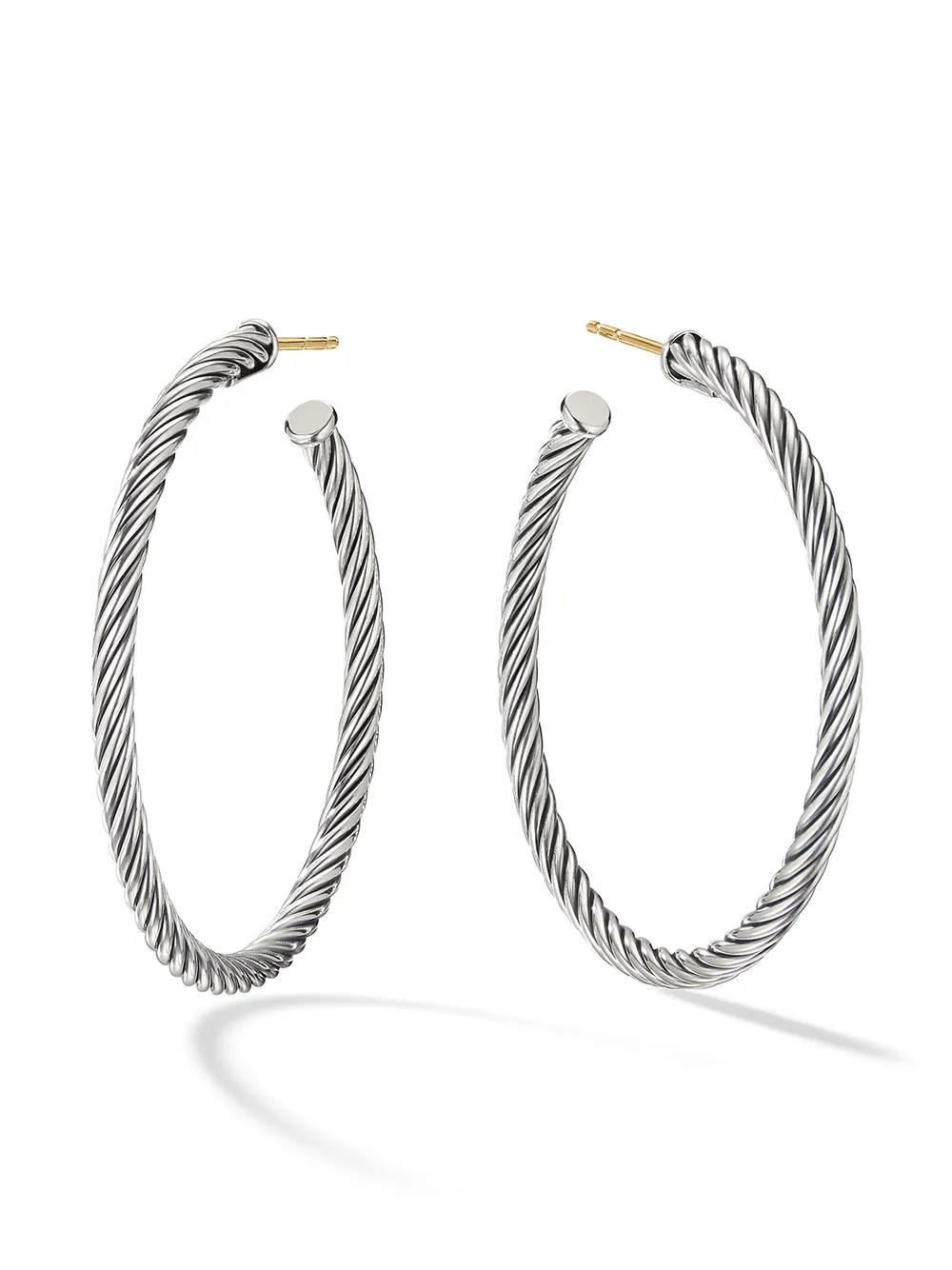 

Серебряные серьги-кольца Cable David Yurman, серебяный
