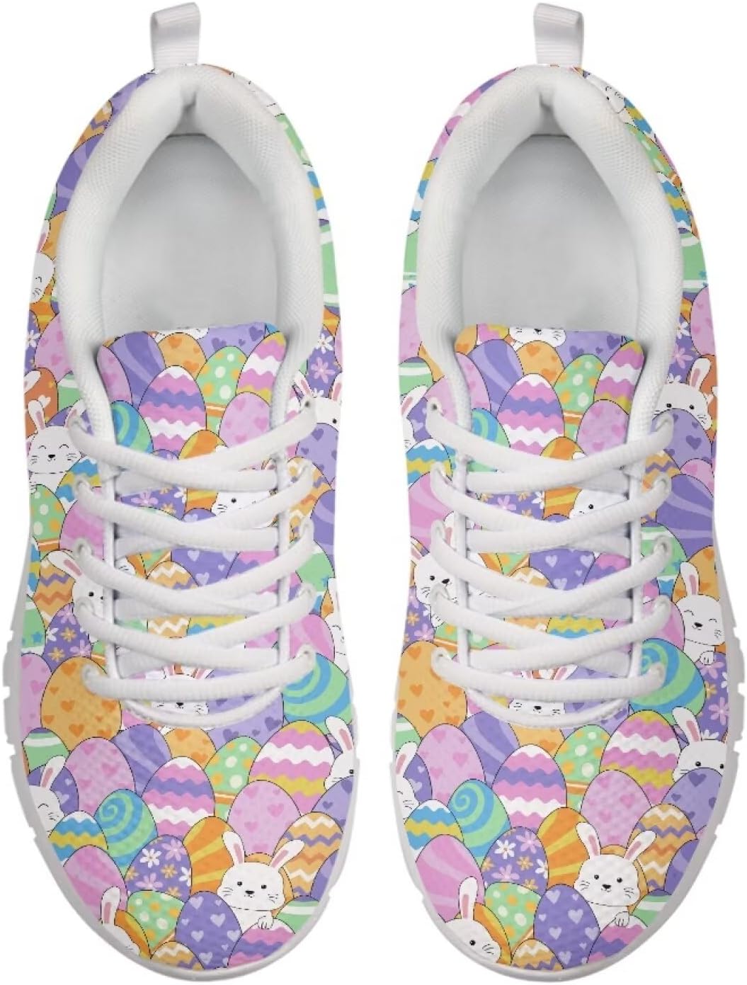 

Легкие кроссовки POLERO для женщин, повседневные дышащие сетчатые кроссовки для бега и тренировок, простые, с ярким рисунком панд, Easter Rabbit Colorful Eggs