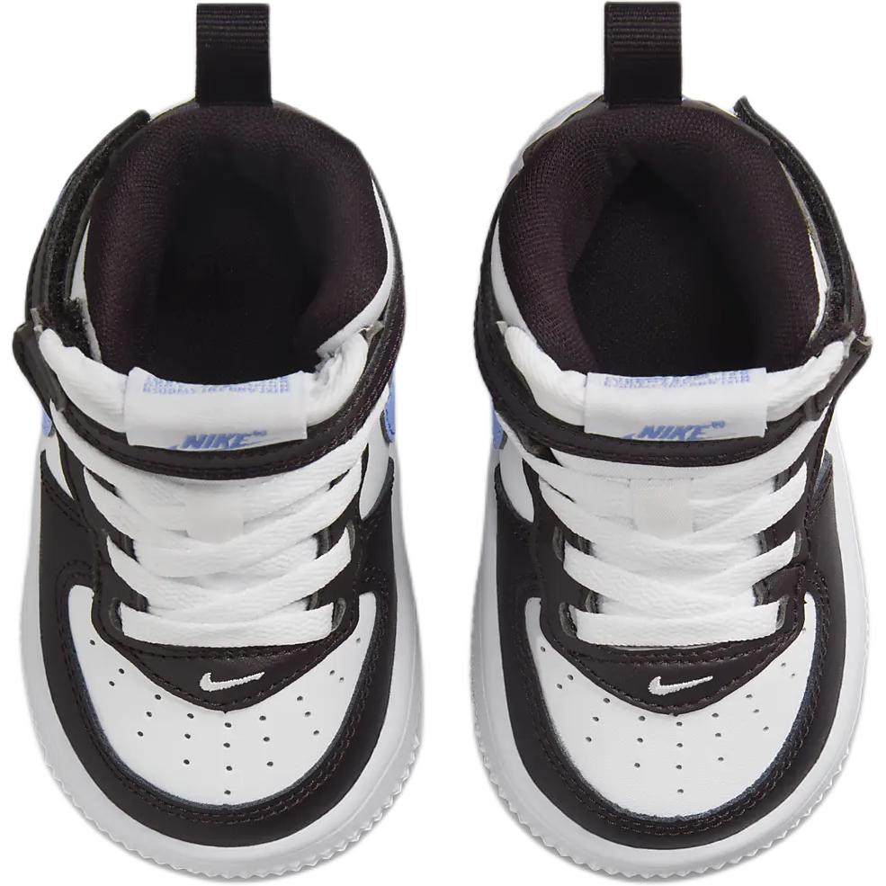 Nike Air Force 1 Противоскользящие Износостойкие Высокие Детские Ботинки Черный Белый — фото 4