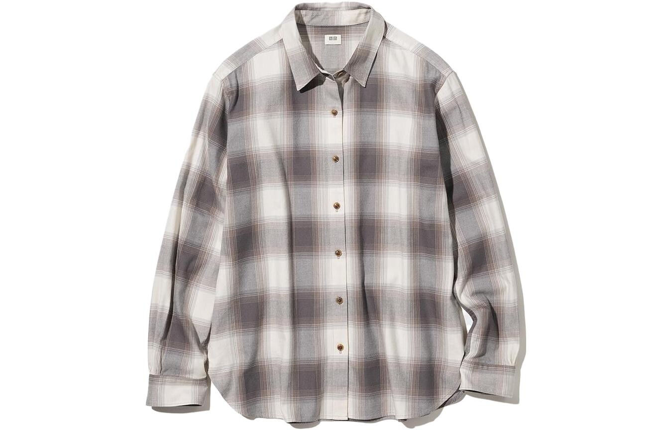 Женская рубашка UNIQLO, цвет Camel