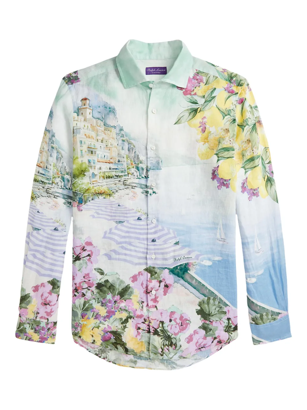

Льняная рубашка Ralph Lauren Purple Label, синий
